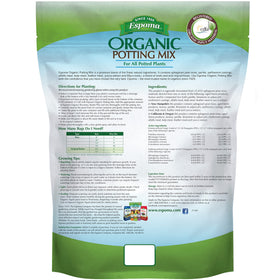 Espoma potting soil designed for vegetables and herbs in containers.