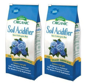 Espoma Soil Acidifier bag front showing brand and pH lowering purpose for acid-loving plants