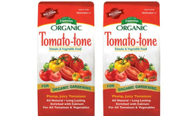 Espoma Tomato-Tone 3-4-6 bag with 8% calcium supports blossom end rot prevention.