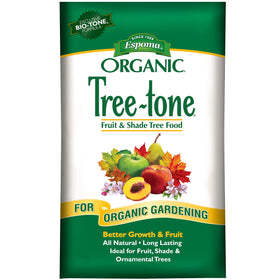 Espoma Tree-Tone 6-3-2 fertilizer bag ready for all trees.