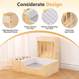 Eco-friendly plywood hay feeder by Essenhome blends with any habitat