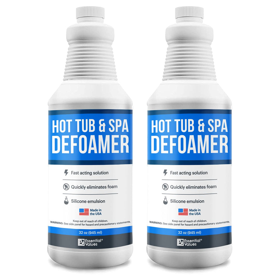 Essential Values hot tub foam eliminator bottle pour reduces suds