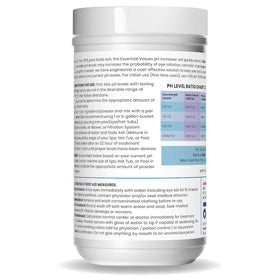 Essential Values PH Increaser label detail highlighting ingredients and USA-made quality.