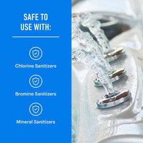 Essential Values sanitizer-compatible foam eliminator works with chlorine, bromine, minerals