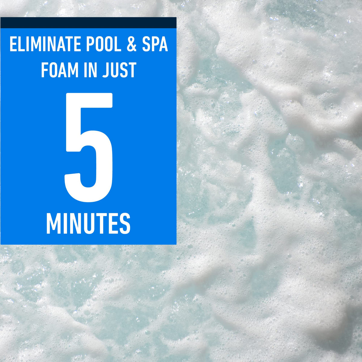 Essential Values spa defoamer bottle label shows usage instructions