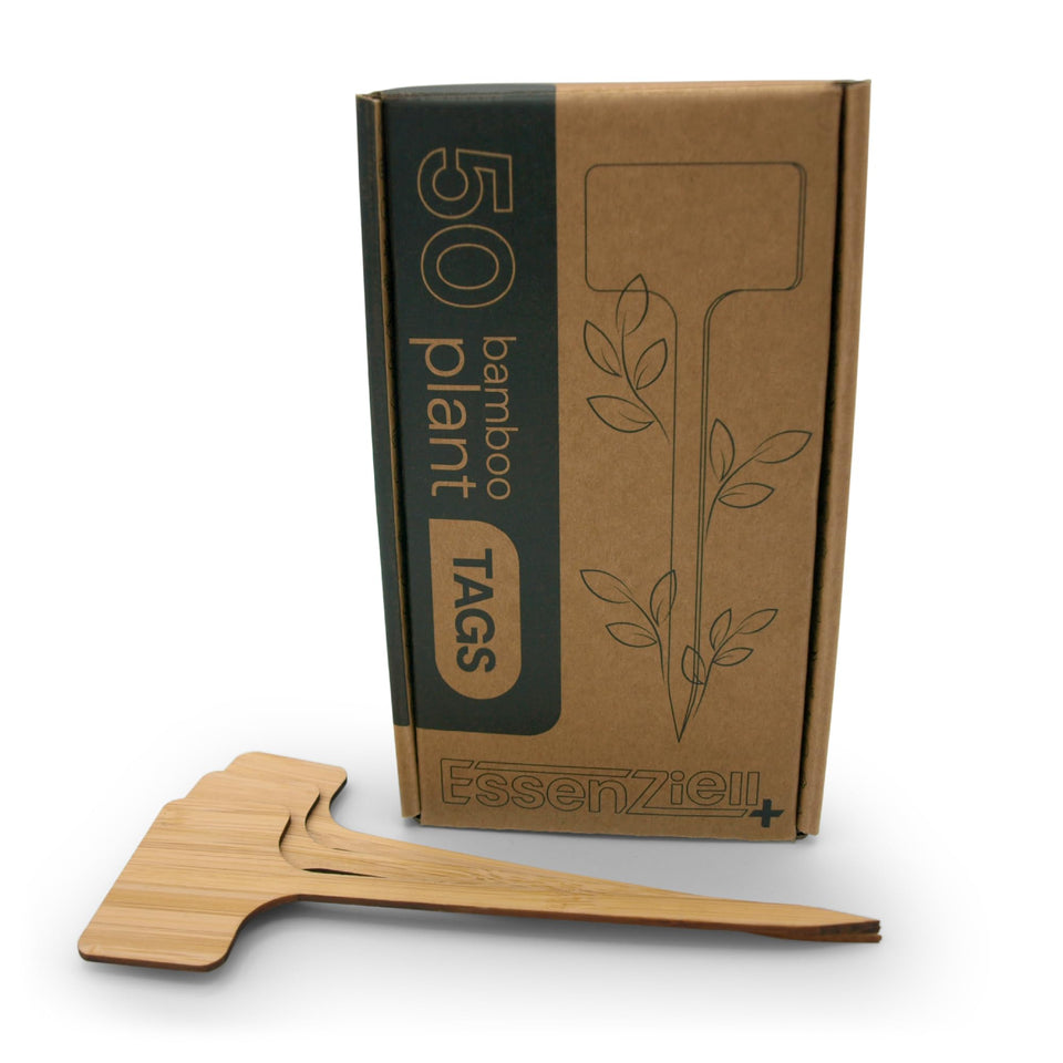 EssenZiell bamboo label 7-inch marker for herbs keeps garden labels tidy.