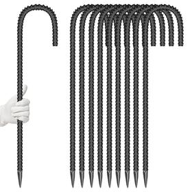 ESSFF 16-inch garden stake in a J shape for secure plant support.