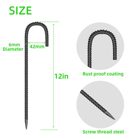 ESSFF galvanized steel ground stake designed for outdoor garden use and fence anchoring.
