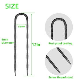 ESSFF galvanized steel U-shape stake in soil providing reliable tent support.
