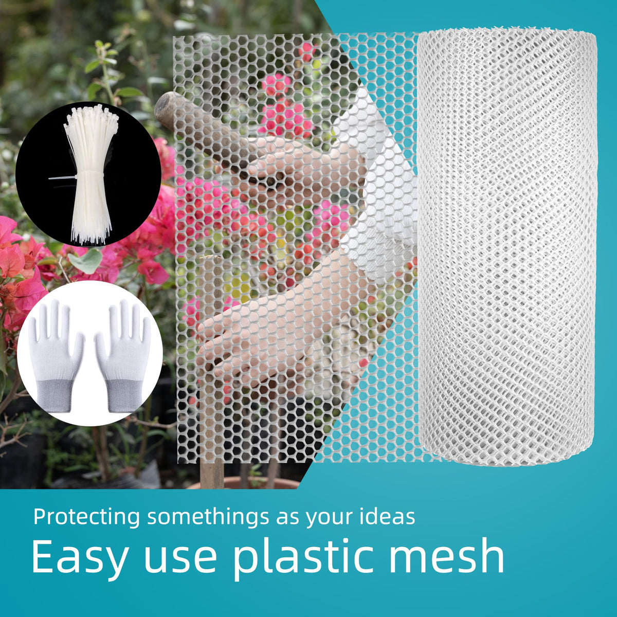 ESSFF barrier netting protects poultry and small pets while blending with garden design