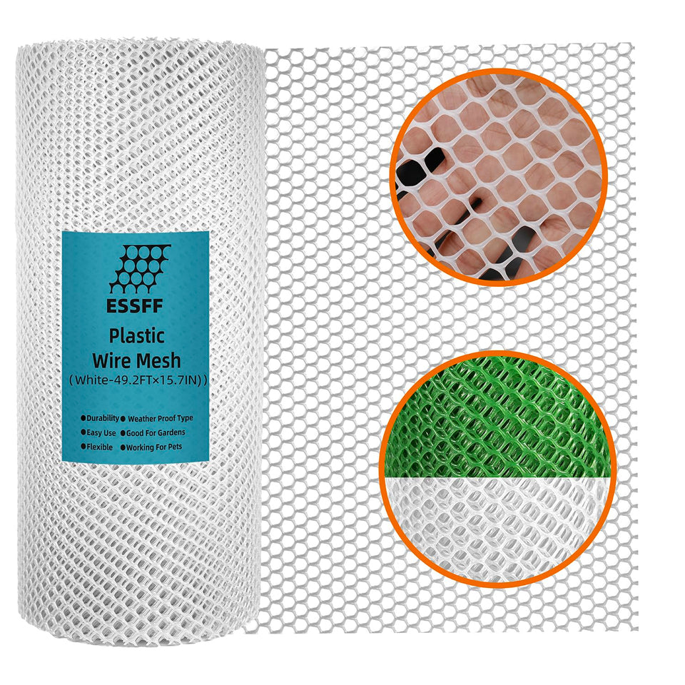 ESSFF Pet & Garden Safeguard roll of white netting for versatile fencing