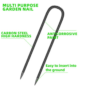 ESSFF U-shaped rebar stake with sharp end facilitates easy insertion.