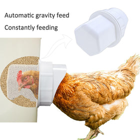 Essilnn chicken feeder built from a bucket showing simple upcycling for coops