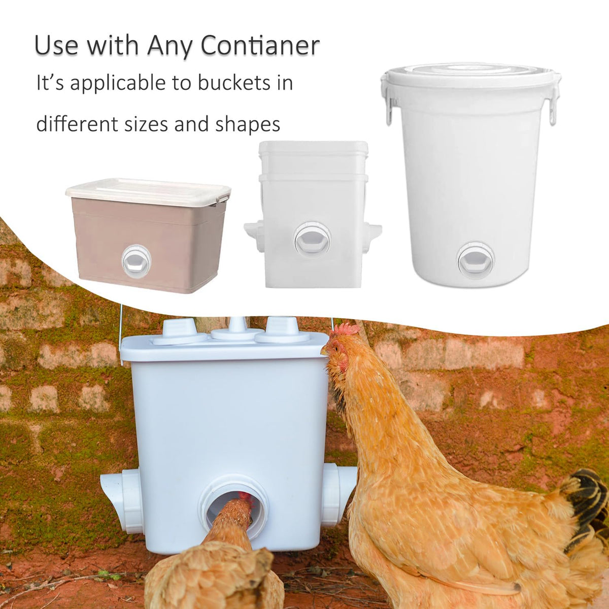 Essilnn chicken feeder rain hood keeps feed dry during wet weather
