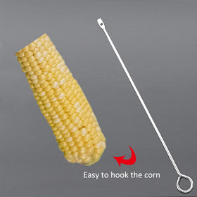 Essilnn locking carabiner clip keeps corn securely skewered.