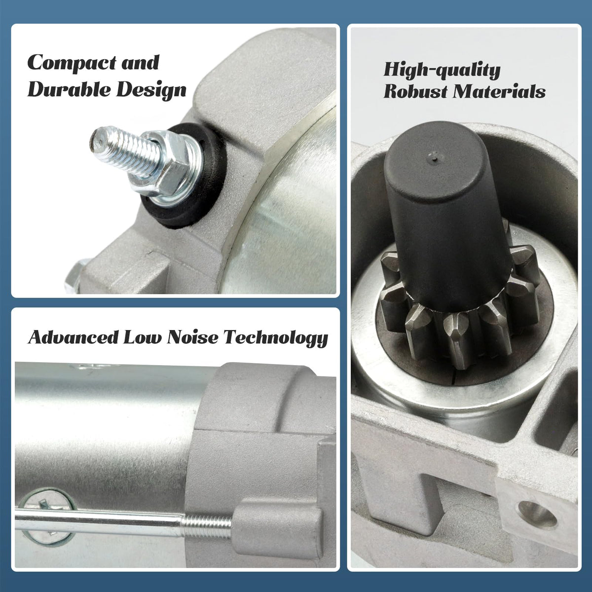 Esttlamer starter motor comparison chart with Exmark and Toro compatibility.