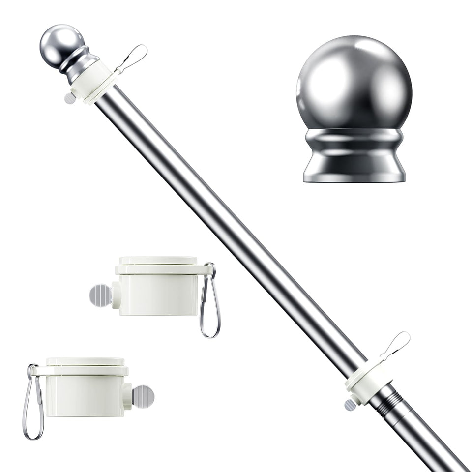 ESTTOP 5 ft flag pole assembly enables quick setup and easy storage.