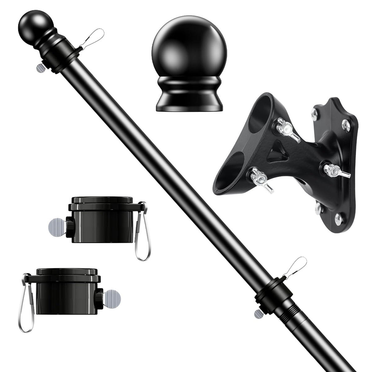 ESTTOP 5 ft flag pole kit for easy porch flag setup and seasonal banners.