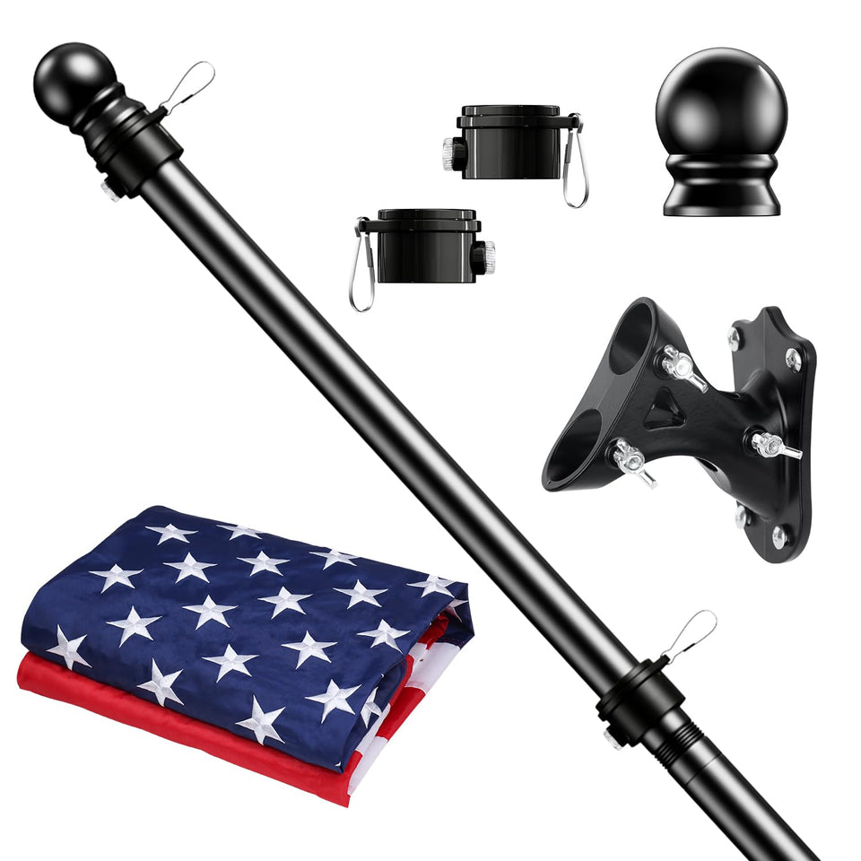 ESTTOP 5ft flag pole kit ready for porch display and outdoor use