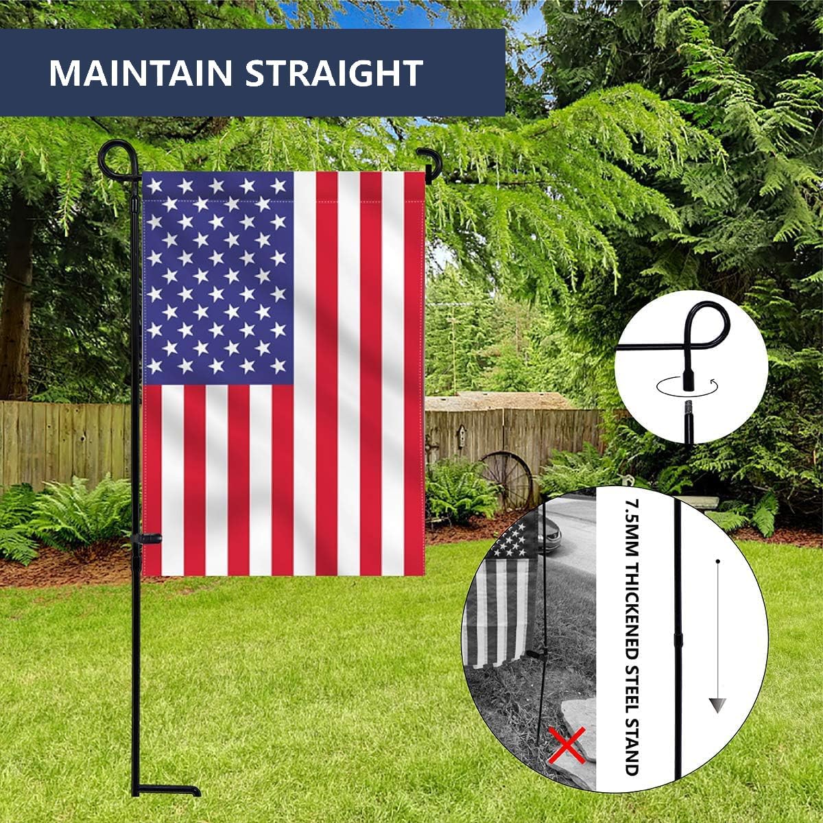 ESTTOP clip and stopper securing the flag with Velcro