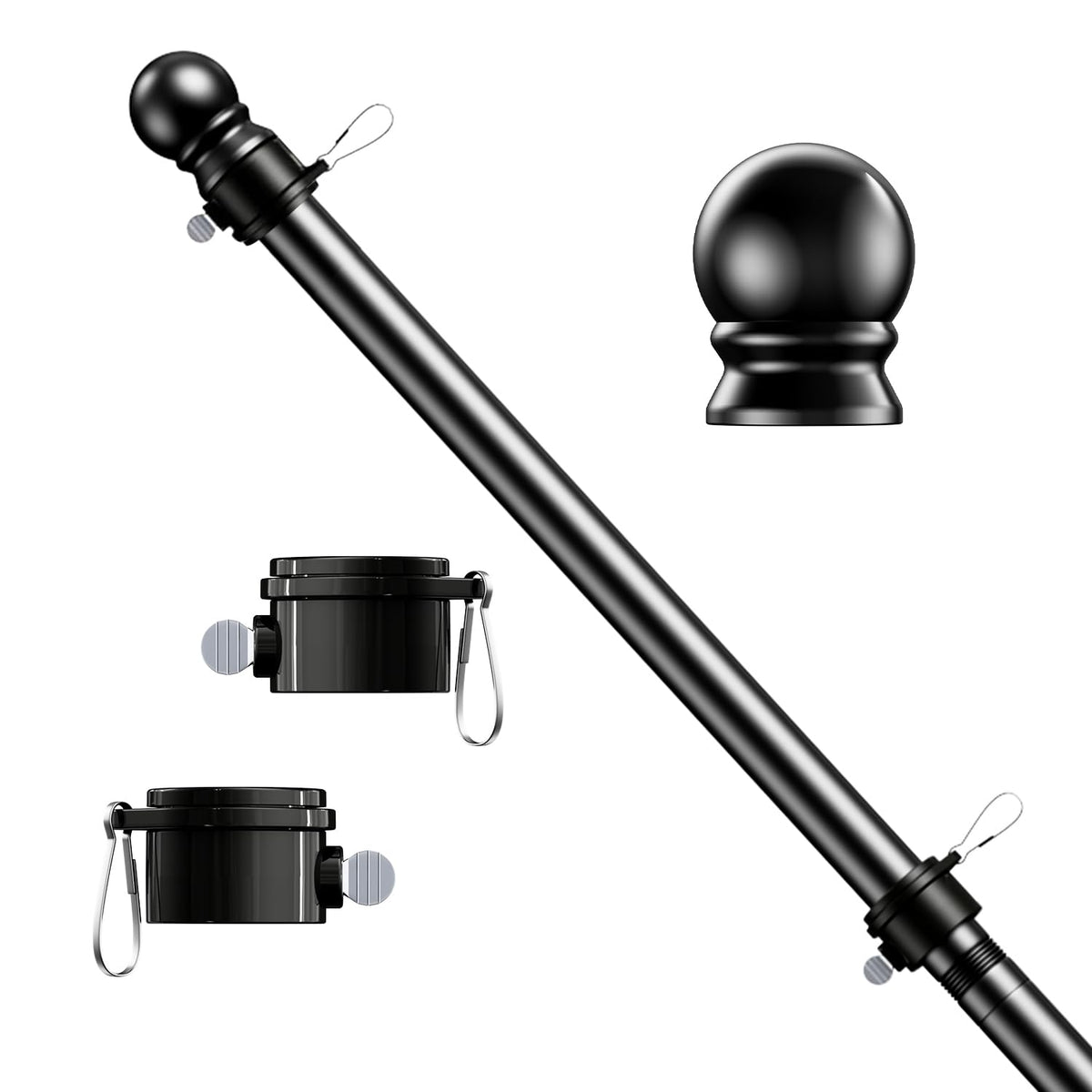 ESTTOP flag pole 5ft stainless steel for durable outdoor displays.
