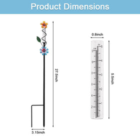 ESTTOP Flower Rain Gauge shows clear rainfall marks for easy watering decisions
