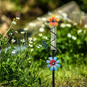 ESTTOP Flower Rain Gauge installs in minutes with a simple two-piece setup