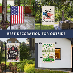 ESTTOP garden flag stand packaged as a gift-ready outdoor decor