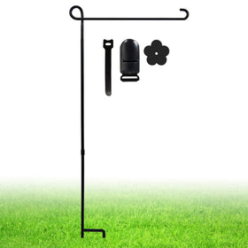 ESTTOP garden flag stand with thickened steel pole for durable outdoor use