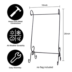 ESTTOP Scroll Garden Flag Stand detailed scrollwork adds curb appeal to porches.