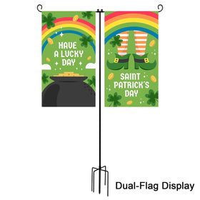 ESTTOP five-prong base stabilizes two flags without sagging