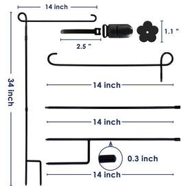 ESTTOP weather-proof black powder coat finish on flag stand