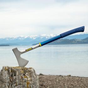 Tempered 4-inch edge on Estwing Camper's Axe ready for precise cuts