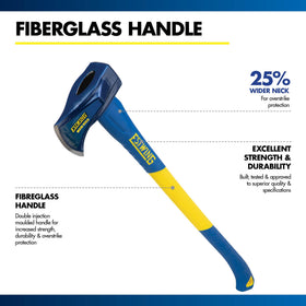 Estwing dual-injection fiberglass handle demonstrates strength and long life.