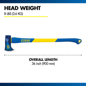 Estwing forged head 50-55 HRC close-up showing hardened durability.