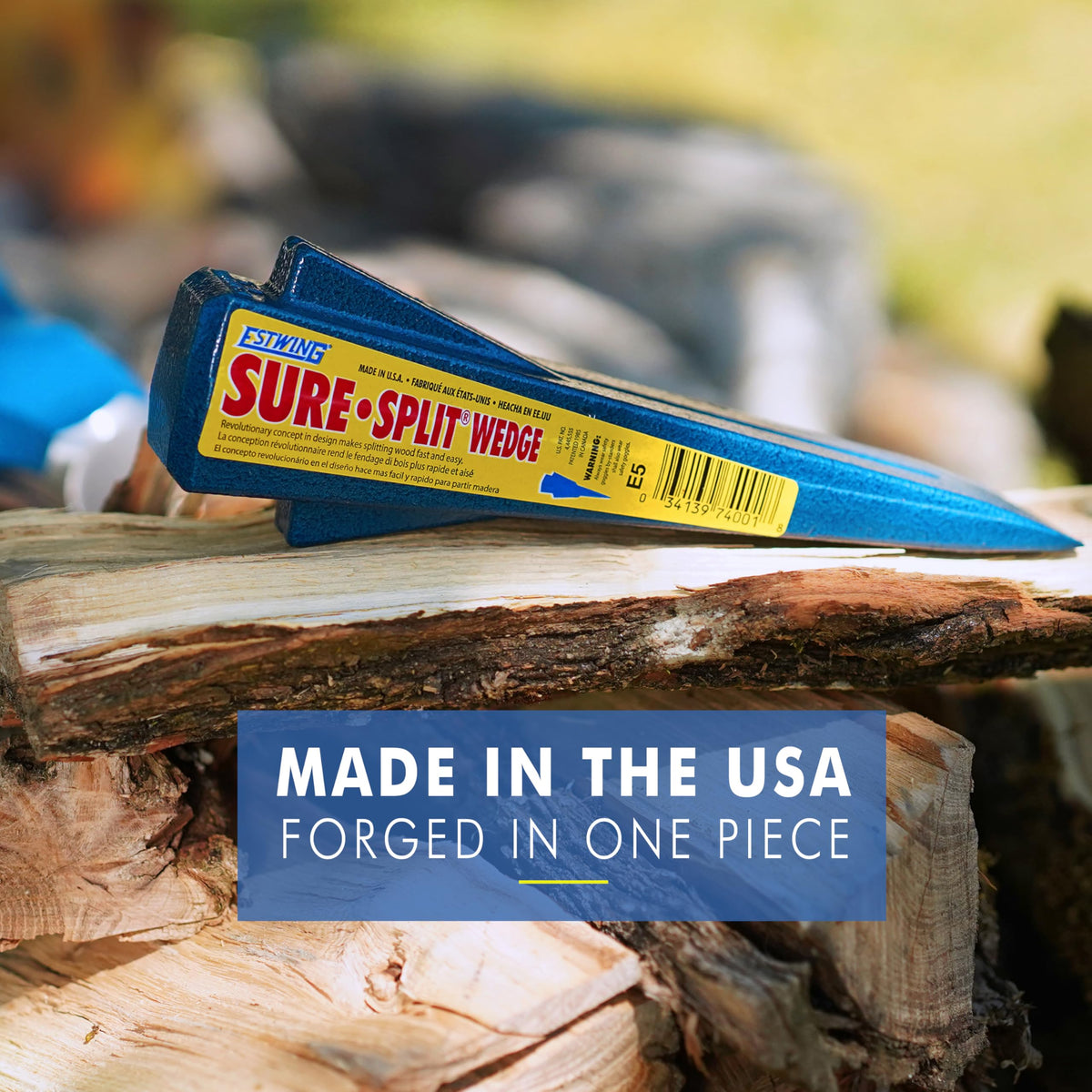 Estwing Sure Split wedge made in USA, crafted in Rockford to ensure durability.