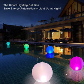 Esuper color-changing LED pool light ball creating dynamic hues.
