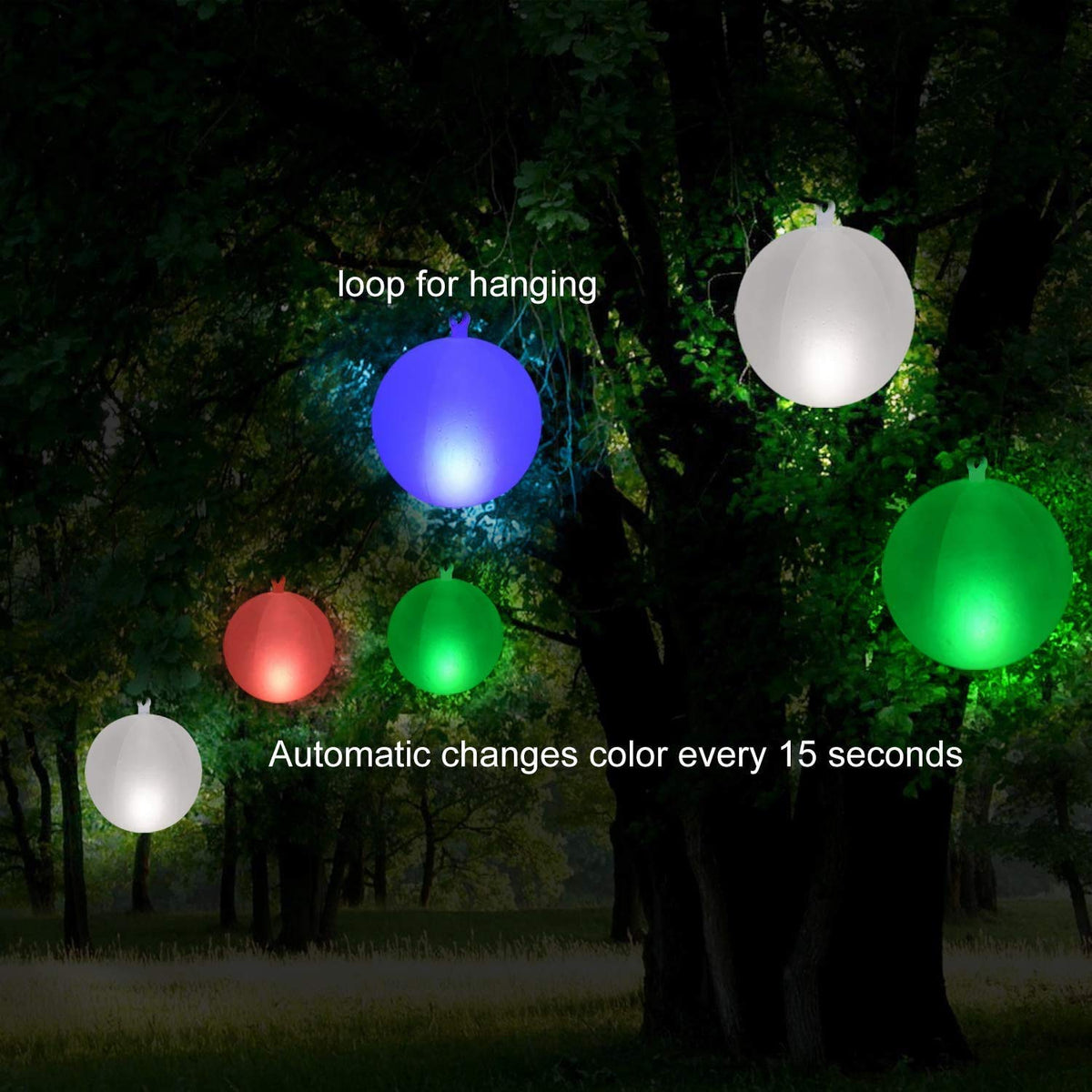 Esuper solar pool lights automatically turn on at dusk for hands-free lighting.