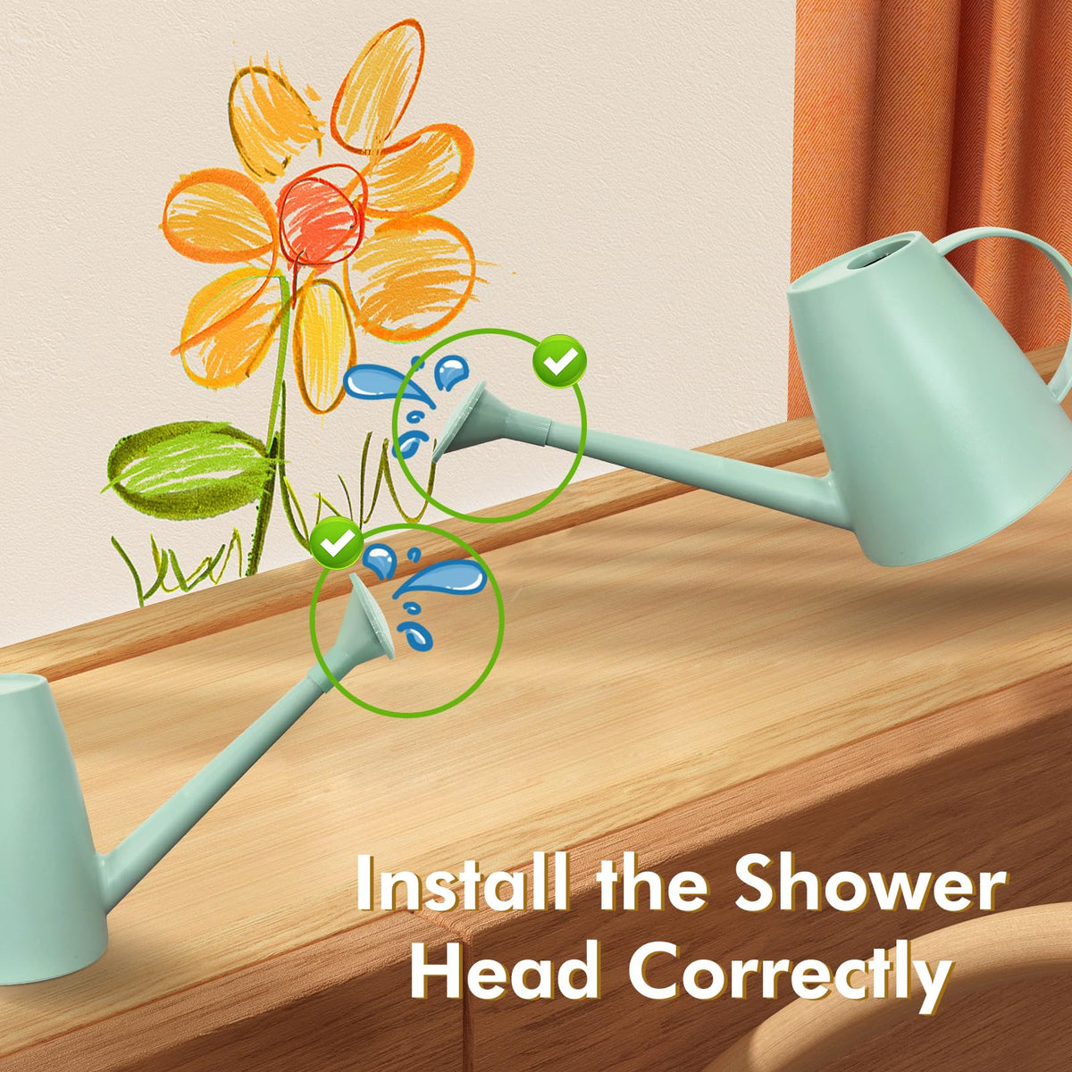 Etarewilt watering can decorative function green doubles as home decor