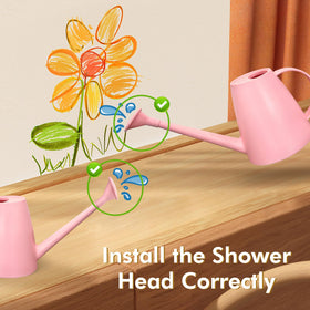 Etarewilt pink watering can doubles as a decorative home accent