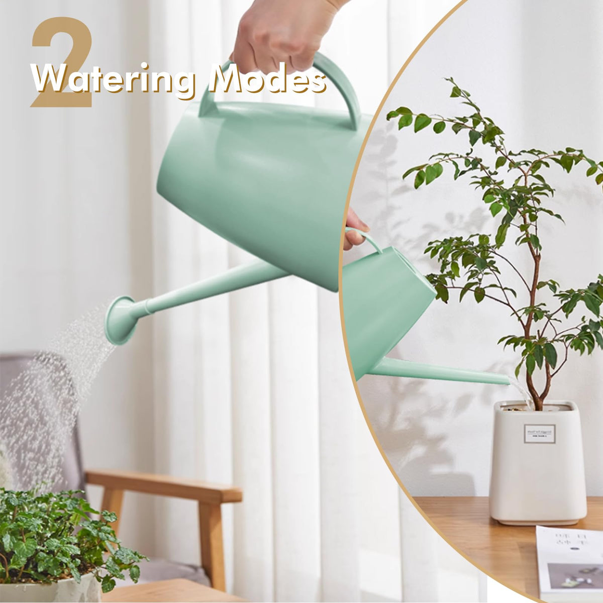 Etarewilt watering can removable nozzle green for gentle, even irrigation