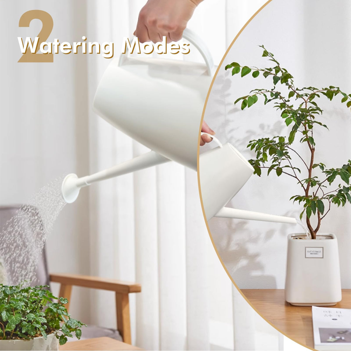 Etarewilt watering can with removable nozzle for targeted root watering.