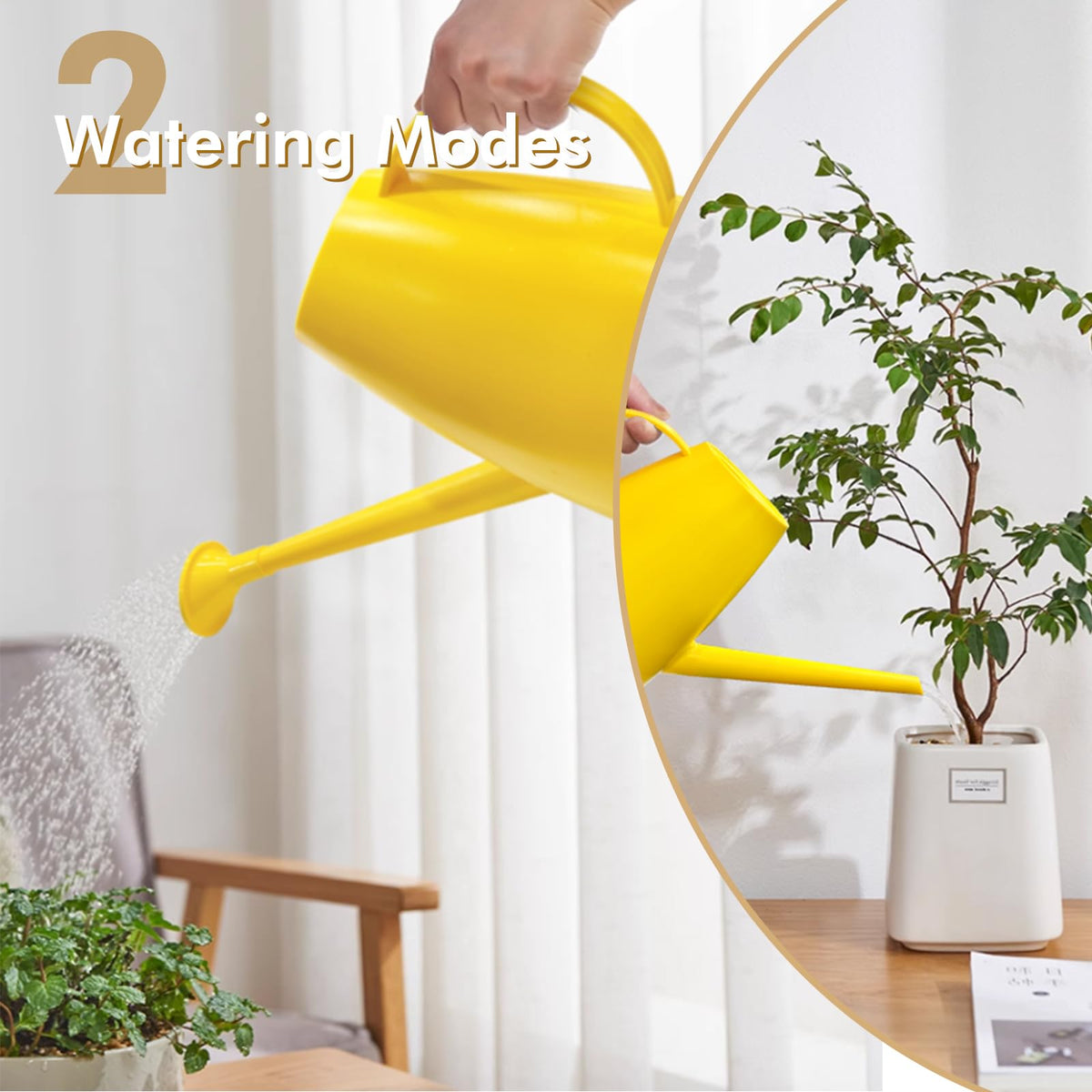Etarewilt watering can with removable sprinkler head for even droplets.