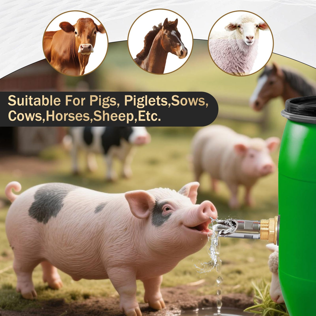 ETCYAOXIN pig waterer in action supports reliable hydration across ages