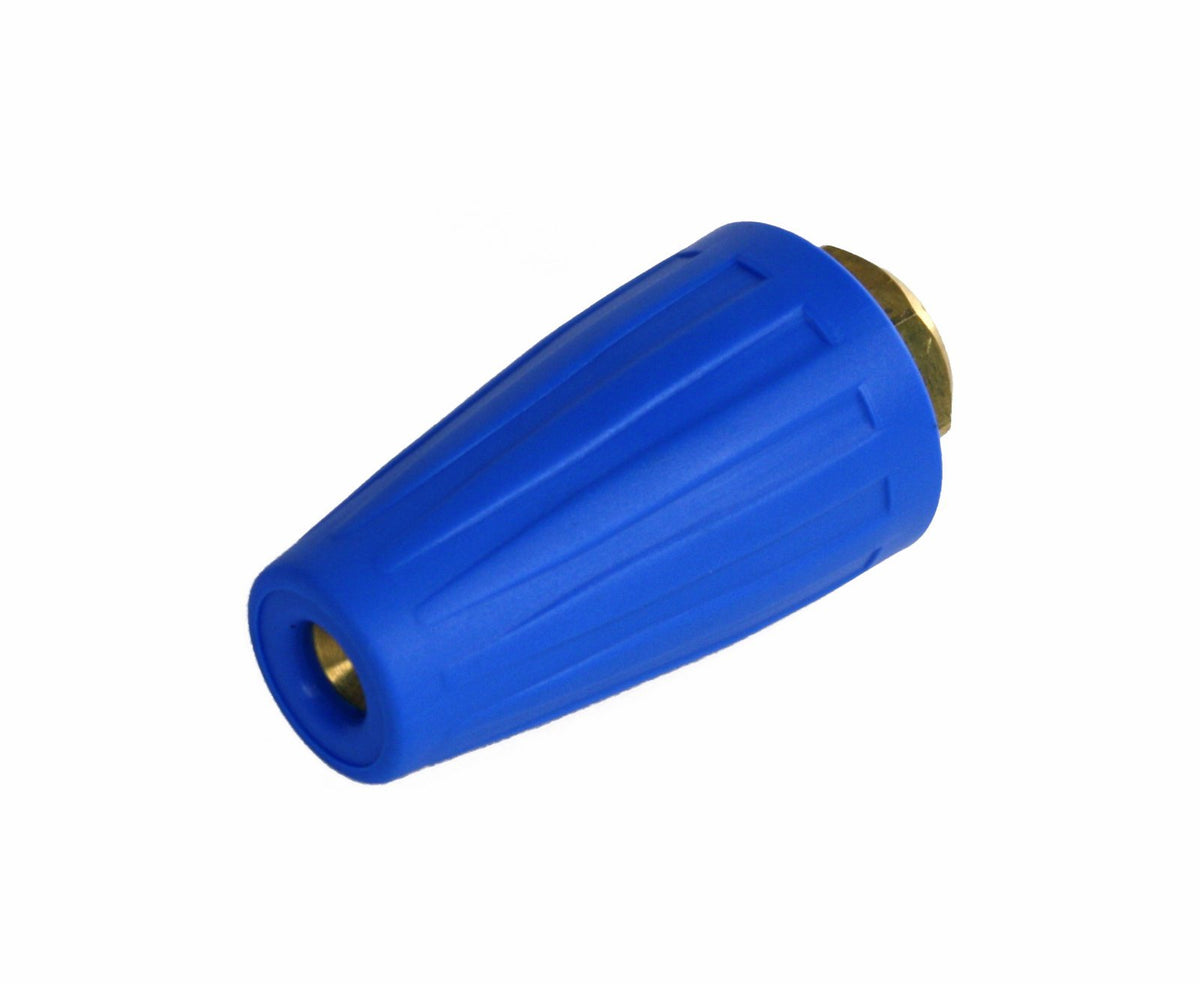 ETD rotating turbo nozzle close-up highlighting the 1/4-inch brass-plated quick connect plug.