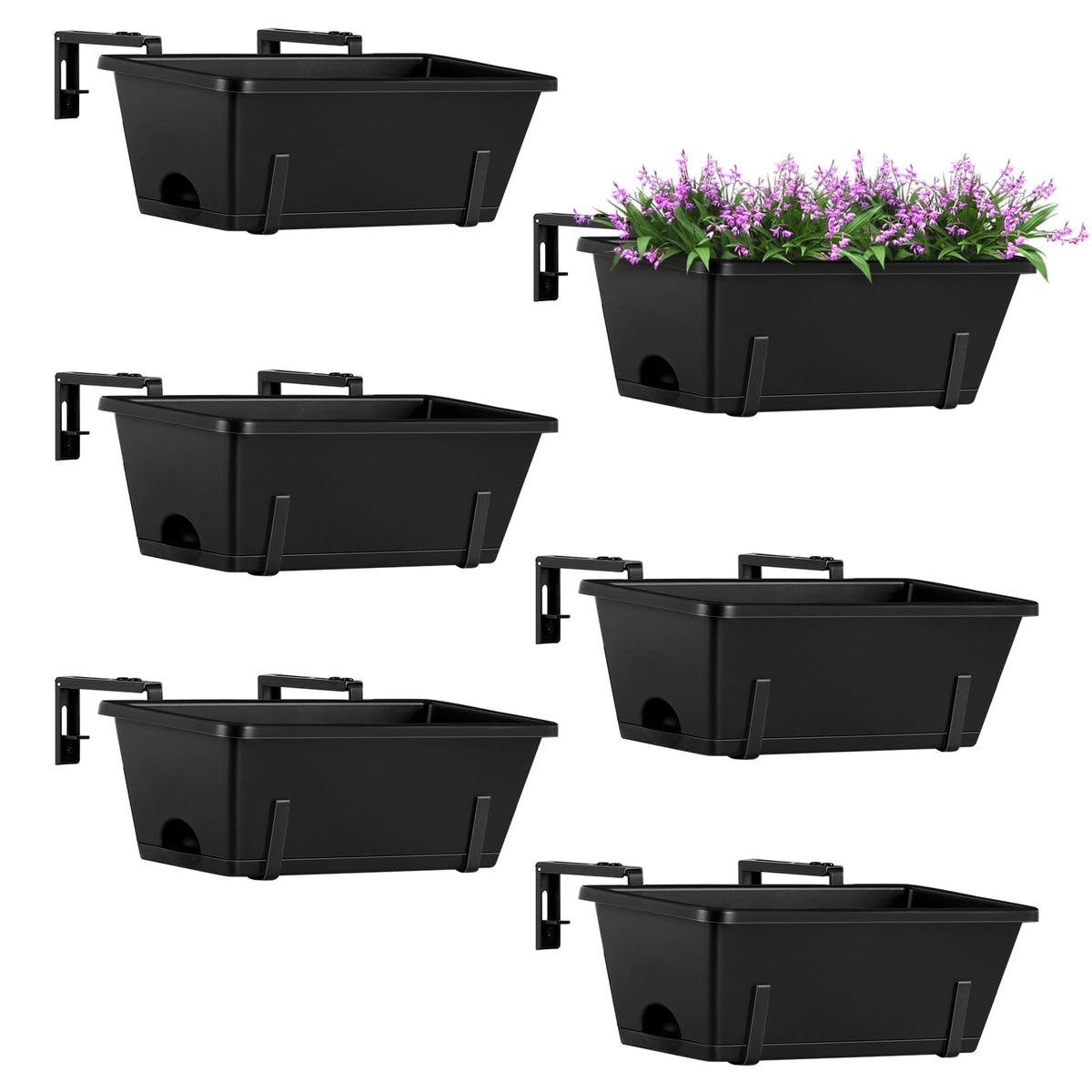 ETELI railing planter hanging set on balcony railing for space-saving greenery