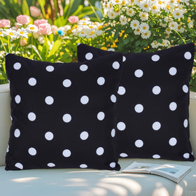 Eternal Beauty polka-dot pillow cover 18x18 adds playful style to outdoor cushions.