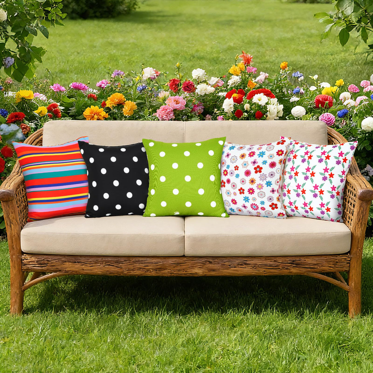 Eternal Beauty set of two covers 18x18 refresh patio pillows.