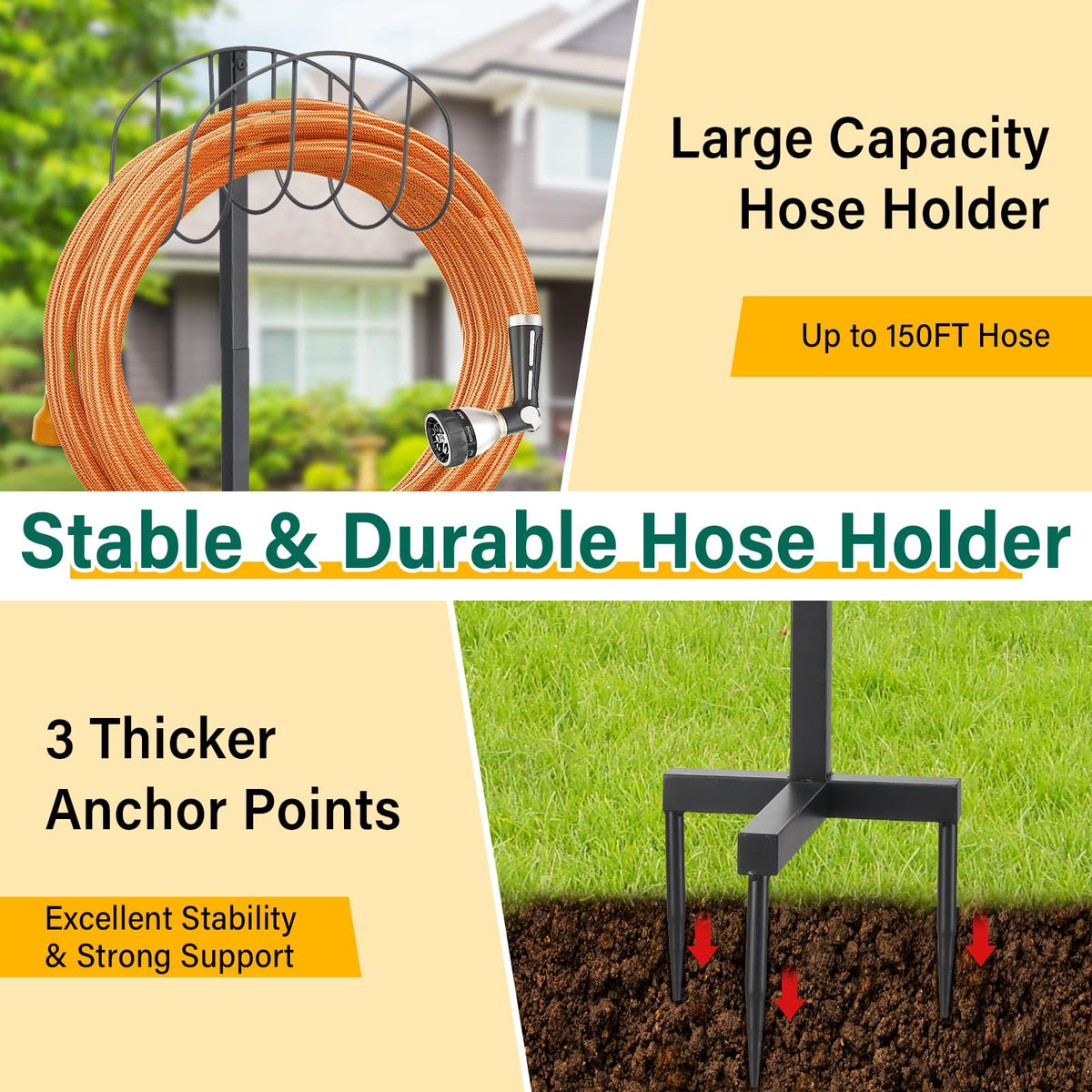 ETICSIPA 150ft capacity stores long hoses neatly for larger yards