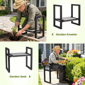 Extra-wide 10.5-inch kneeling pad providing comfortable knee support outdoors